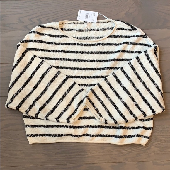 NWT Free People Bardot Striped Sweater - Picture 2 of 8
